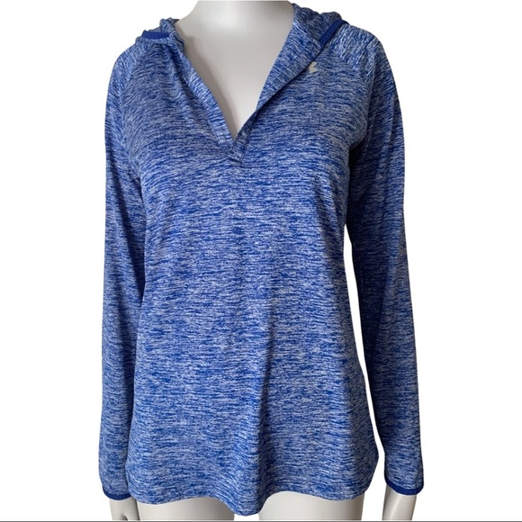 UNDER ARMOUR Loose Fit Athletic Hoodie Lightweight Blue Heathered Size XS - Picture 1 of 15